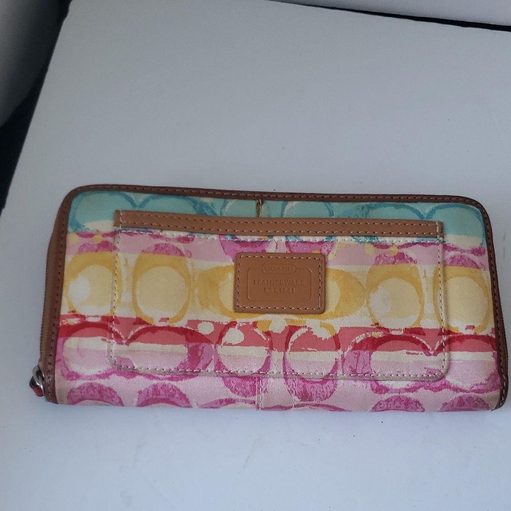 Coach Vintage Y2K Rainbow Colorful Wallet Early 2000s